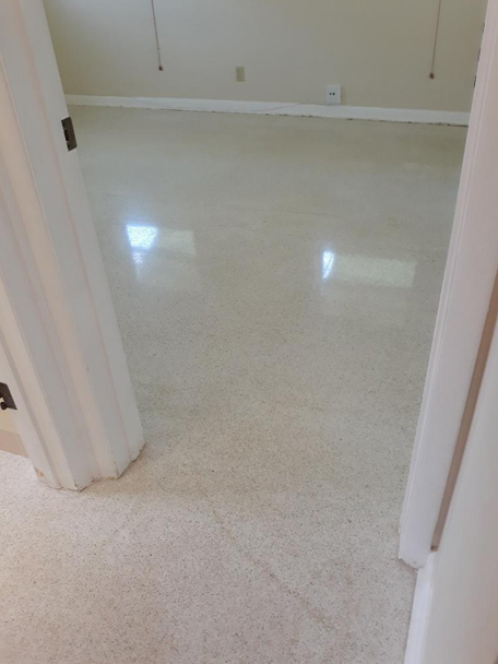 Terrazzo restoration craftsman at work